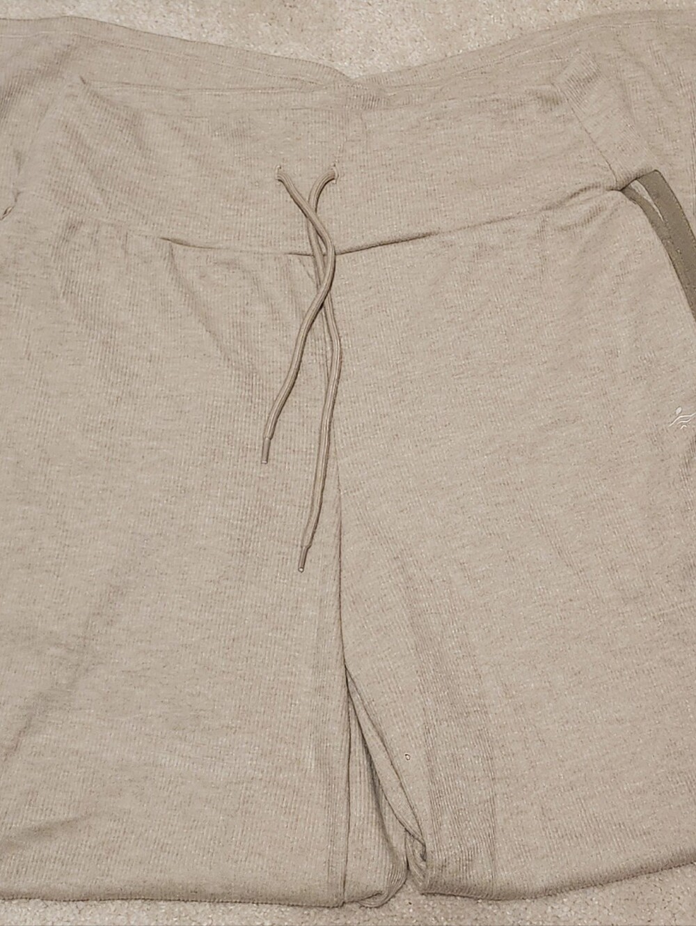 HALARA Neutral Beige Ribbed Lounge Pants